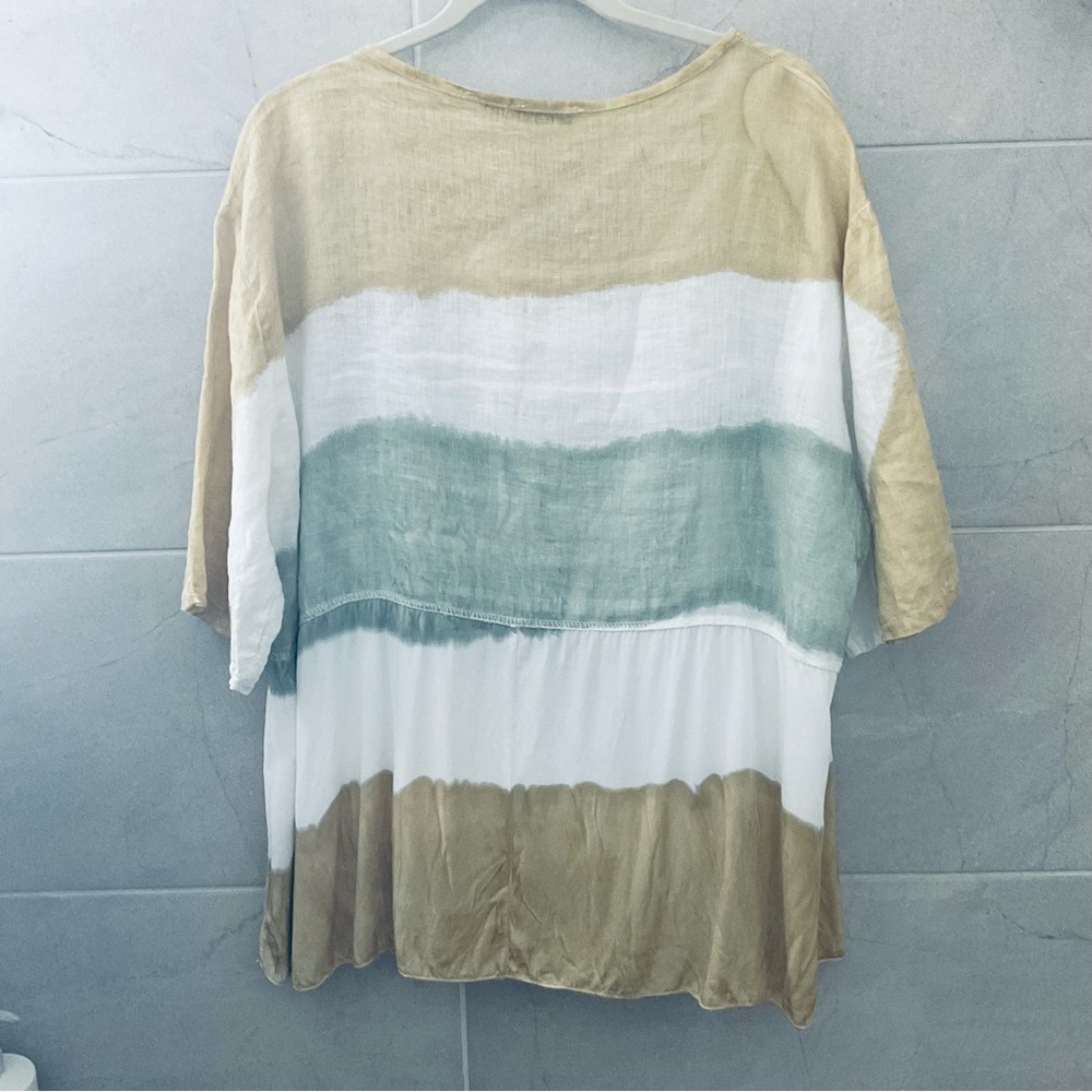 Liabella Made in Italy 100% Linen Top with Pockets - Picture 2 of 6